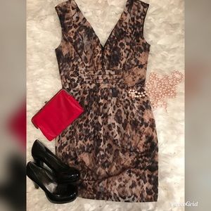 Suzy Chin For Maggy Boutique Leopard Dress Size 8P